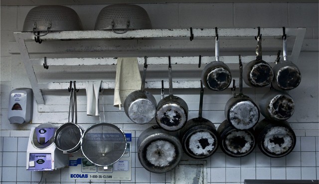 Pots and pans in a typical St. John's kitchen. Photo: Scott McClellan