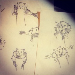Alexandra Lemay's first character sketches.
