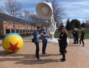 Filmmakers among oversized sculptures inspired by Luxo Jr (Photo: Marcy Page)