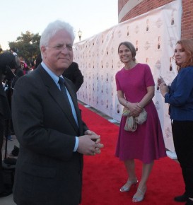 Torill Kove, on the Annie red carpet, followed by Ron Diamond, producer of The Simpsons - “Michal Socha Couch Gag”. Photo: Marcy Page