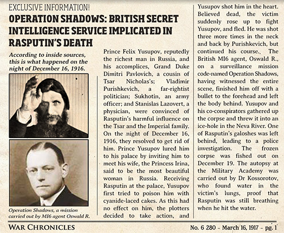 Rasputin - Rose's Notebook - Great War's history