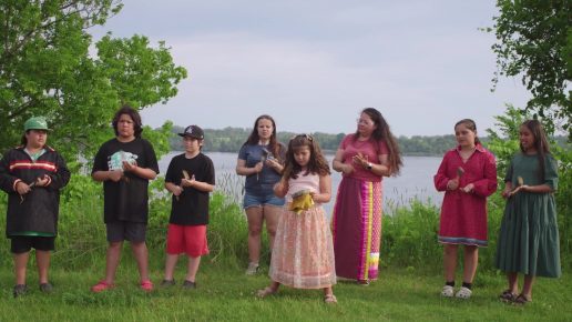 Children singing Thanksgiving Address