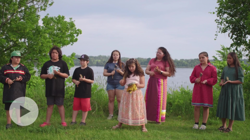 A group of children in Akwesasne.